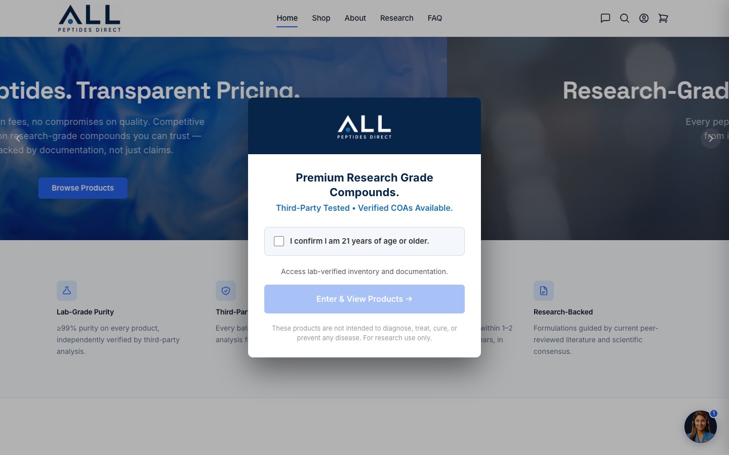 The current homepage